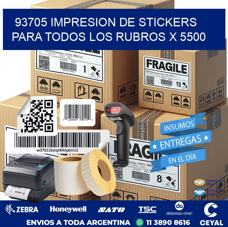 93705 IMPRESION DE STICKERS PARA TODOS LOS RUBROS X 5500