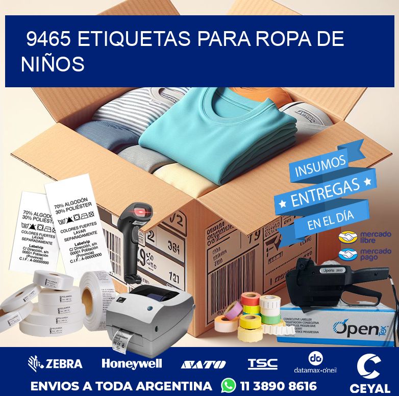 9465 ETIQUETAS PARA ROPA DE NIÑOS