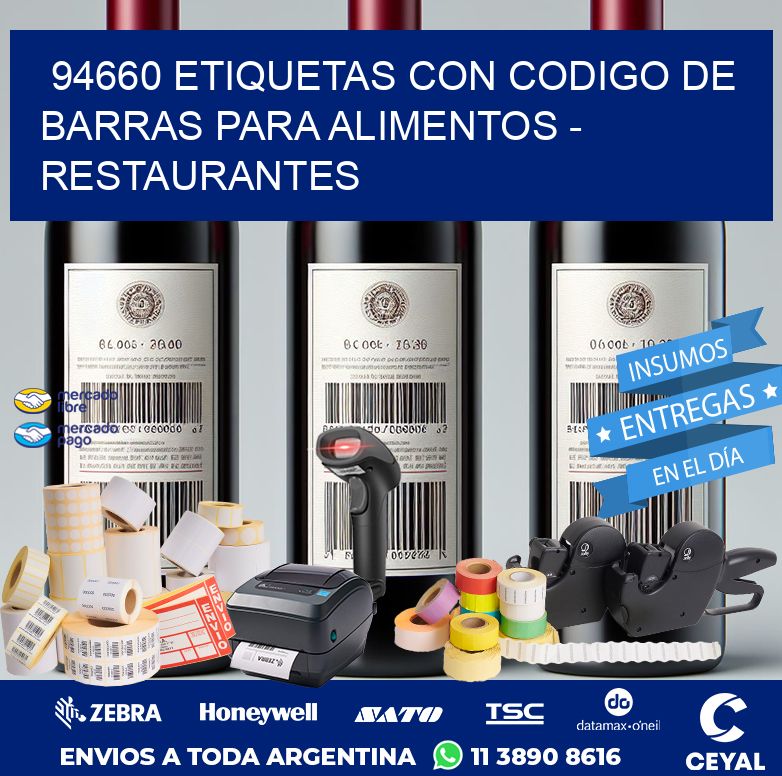 94660 ETIQUETAS CON CODIGO DE BARRAS PARA ALIMENTOS - RESTAURANTES