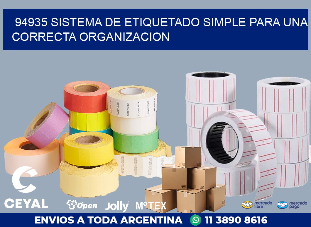 94935 SISTEMA DE ETIQUETADO SIMPLE PARA UNA CORRECTA ORGANIZACION