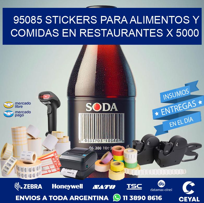 95085 STICKERS PARA ALIMENTOS Y COMIDAS EN RESTAURANTES X 5000