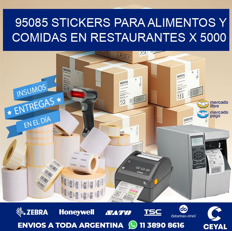 95085 STICKERS PARA ALIMENTOS Y COMIDAS EN RESTAURANTES X 5000