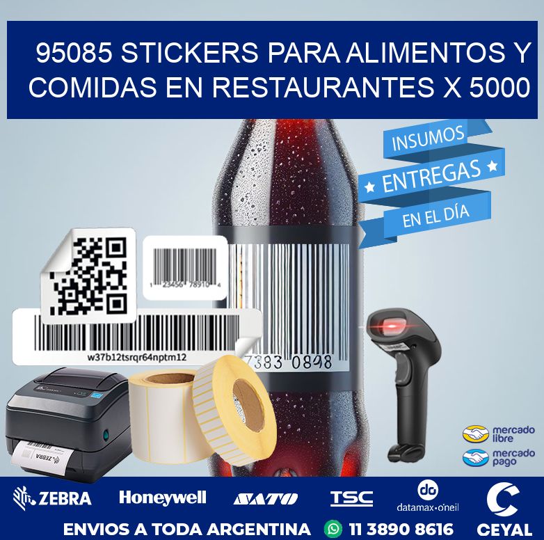 95085 STICKERS PARA ALIMENTOS Y COMIDAS EN RESTAURANTES X 5000