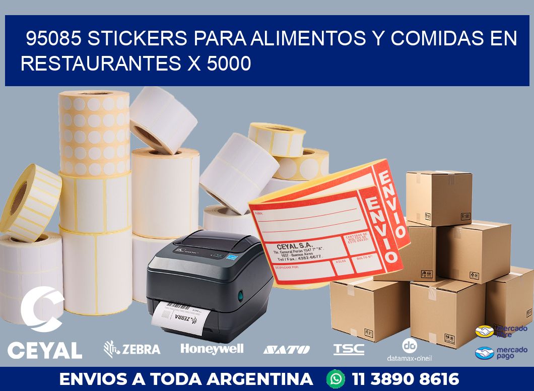 95085 STICKERS PARA ALIMENTOS Y COMIDAS EN RESTAURANTES X 5000