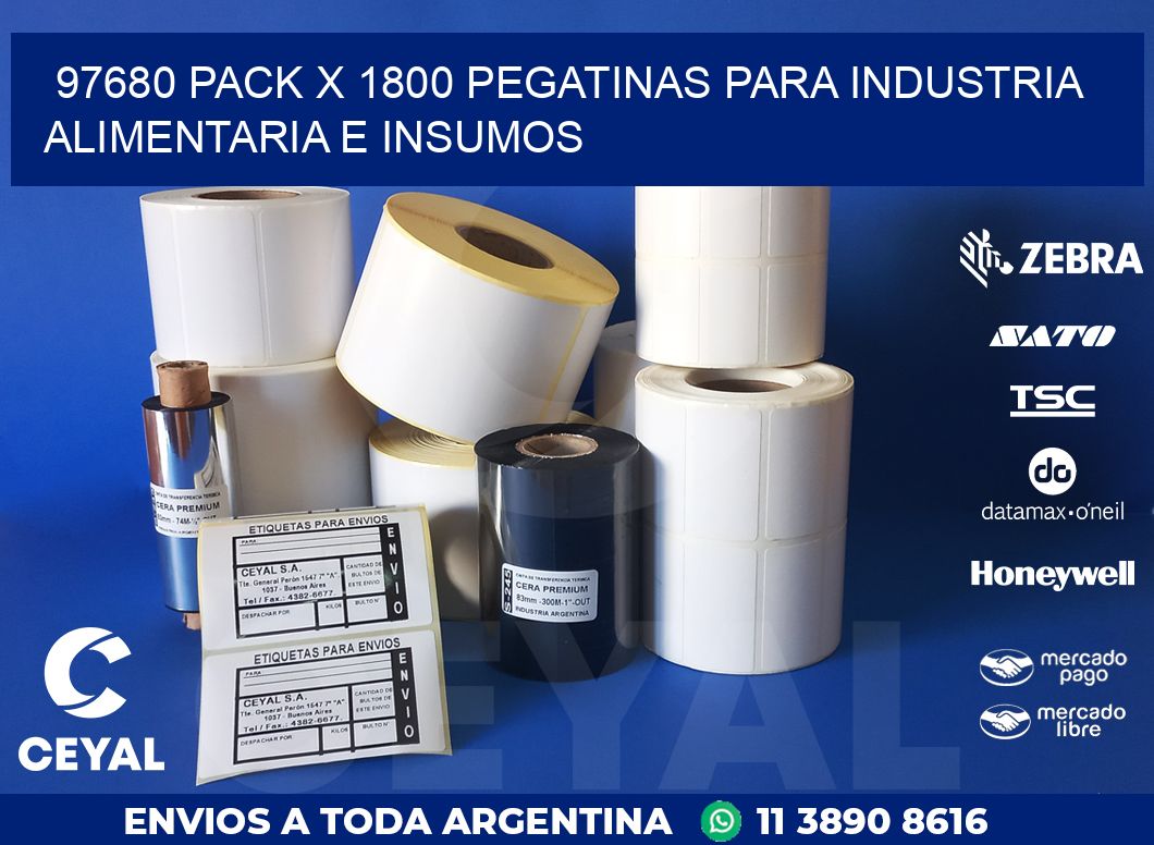 97680 PACK X 1800 PEGATINAS PARA INDUSTRIA ALIMENTARIA E INSUMOS