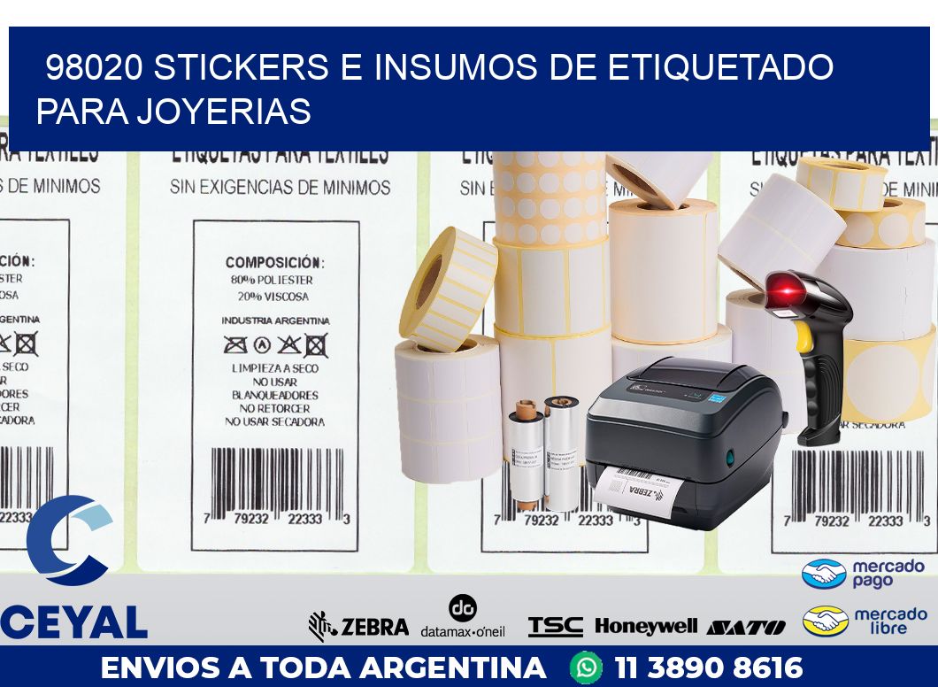 98020 STICKERS E INSUMOS DE ETIQUETADO PARA JOYERIAS