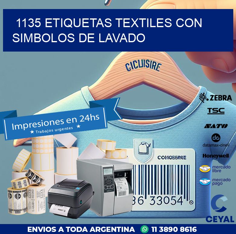 1135 ETIQUETAS TEXTILES CON SIMBOLOS DE LAVADO