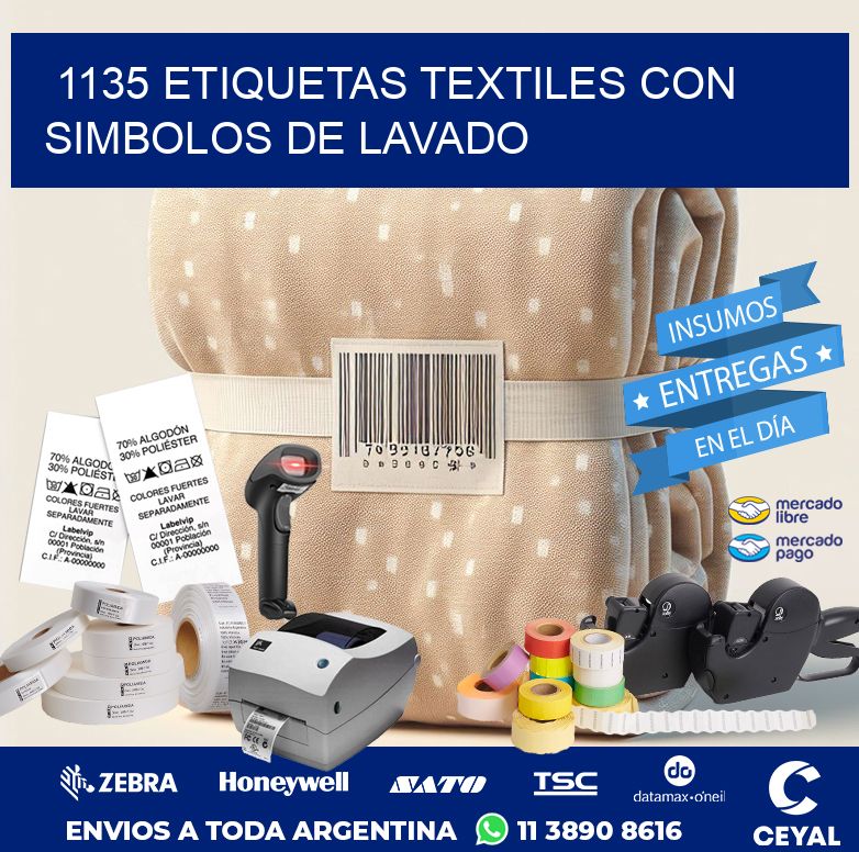 1135 ETIQUETAS TEXTILES CON SIMBOLOS DE LAVADO