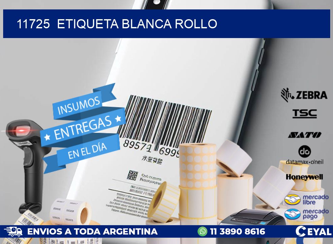 11725  etiqueta blanca rollo