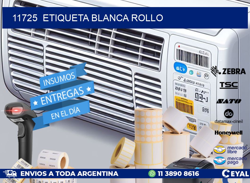 11725  etiqueta blanca rollo