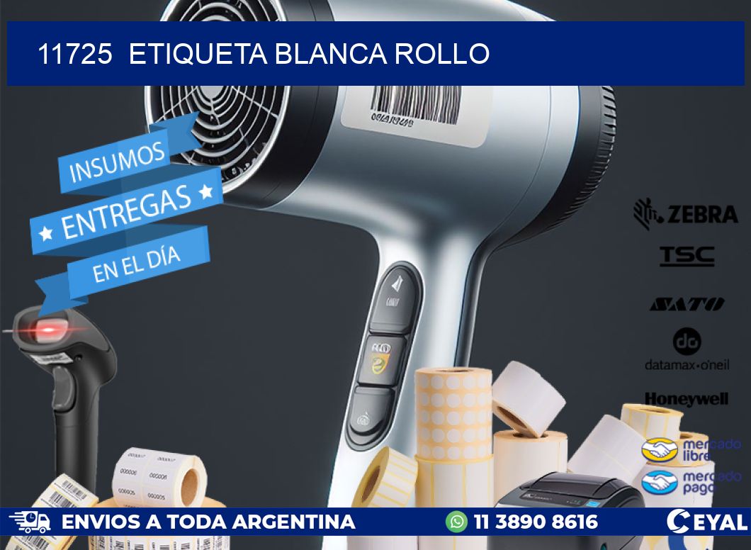 11725  etiqueta blanca rollo