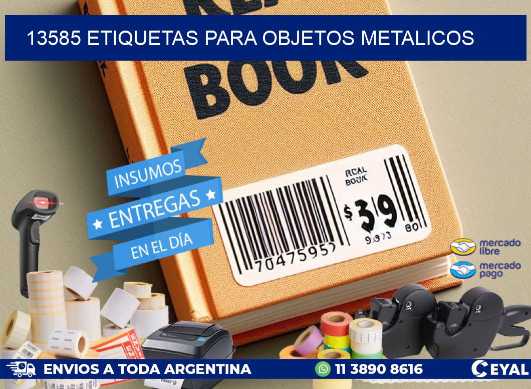 13585 etiquetas para objetos metalicos