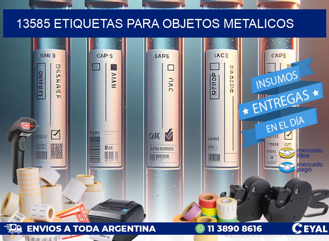 13585 etiquetas para objetos metalicos