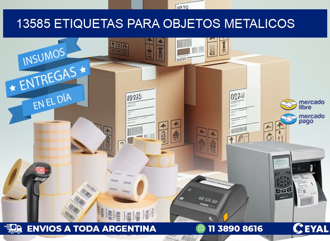 13585 etiquetas para objetos metalicos