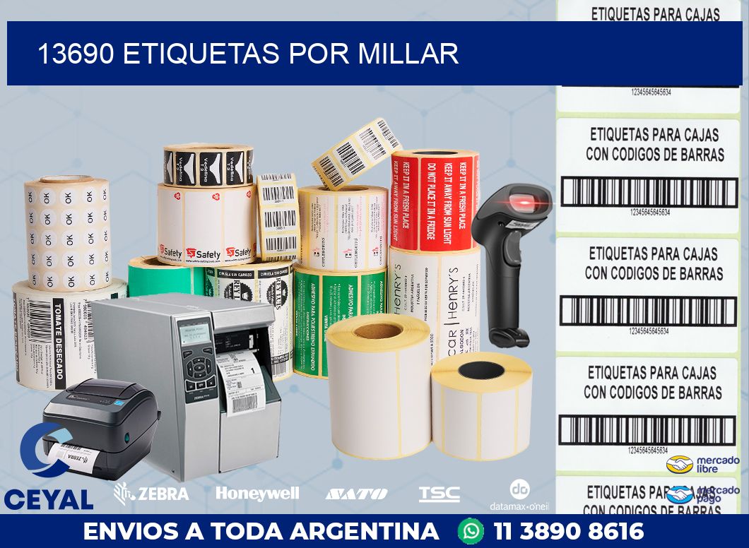 13690 etiquetas por millar