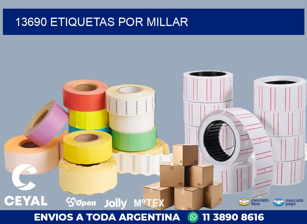 13690 etiquetas por millar