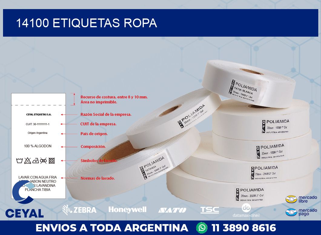 14100 ETIQUETAS ROPA