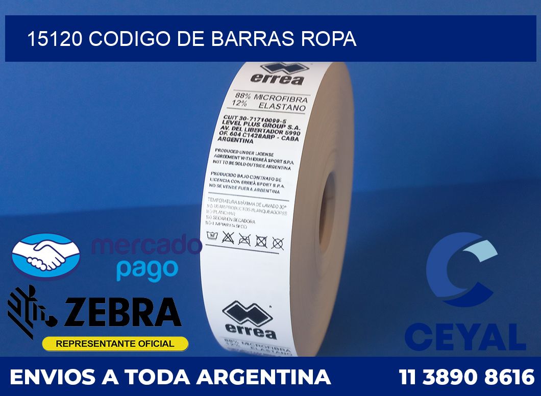 15120 CODIGO DE BARRAS ROPA