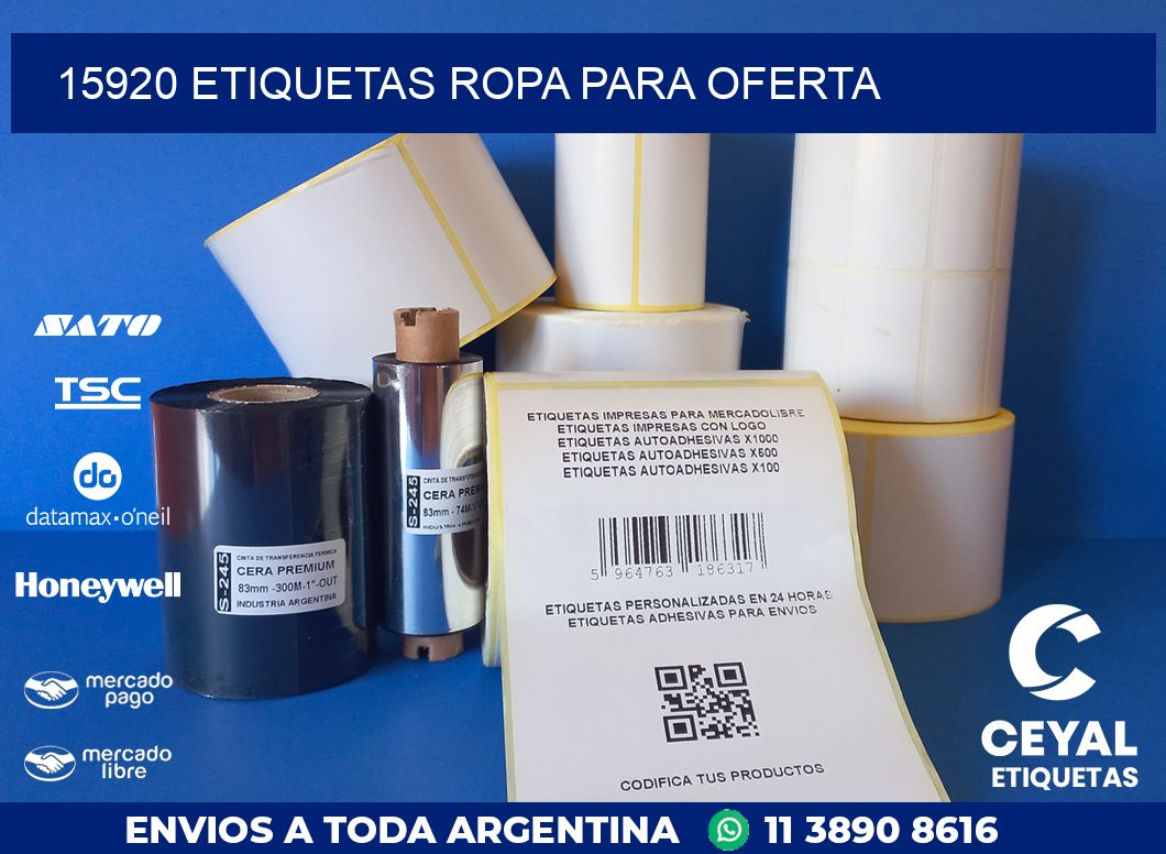 15920 ETIQUETAS ROPA PARA OFERTA