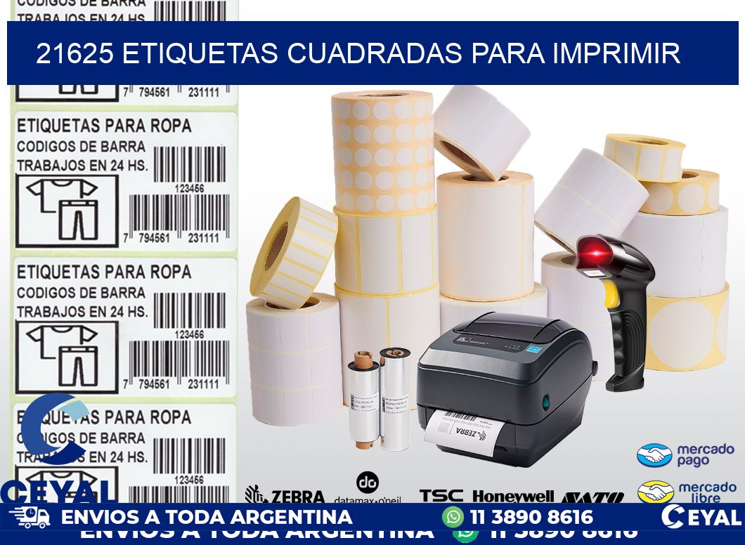 21625 Etiquetas cuadradas para imprimir