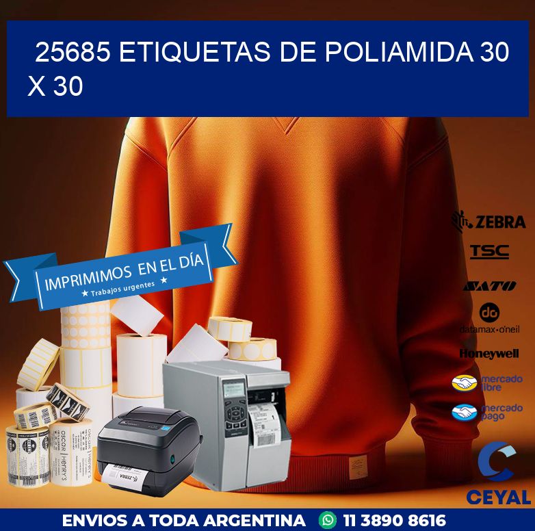 25685 ETIQUETAS DE POLIAMIDA 30 X 30