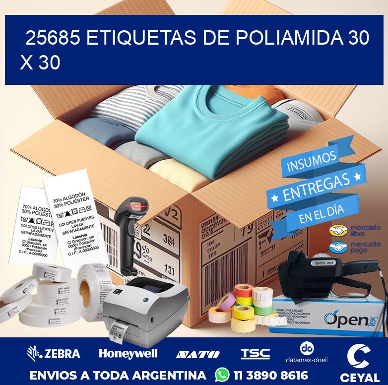 25685 ETIQUETAS DE POLIAMIDA 30 X 30