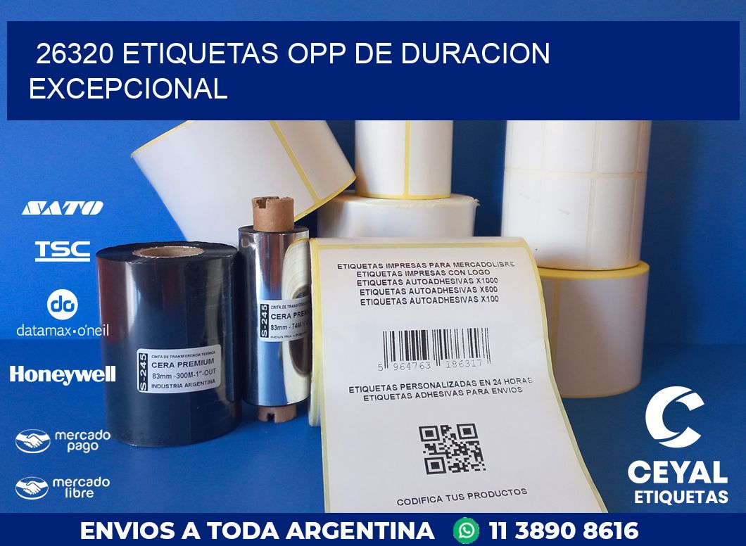 26320 ETIQUETAS OPP DE DURACION EXCEPCIONAL