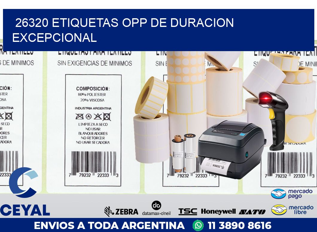 26320 ETIQUETAS OPP DE DURACION EXCEPCIONAL