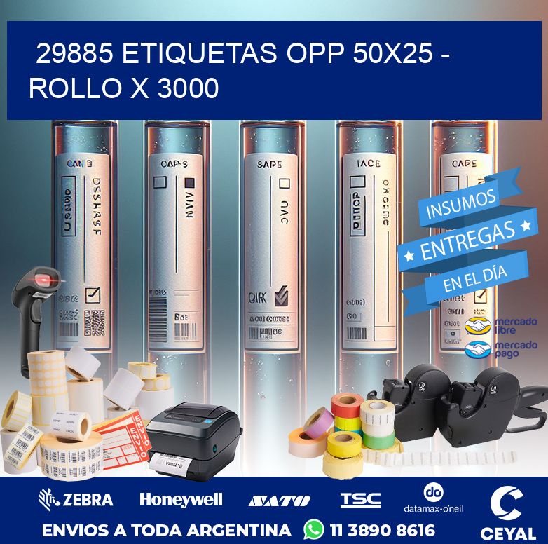 29885 ETIQUETAS OPP 50X25 - ROLLO X 3000