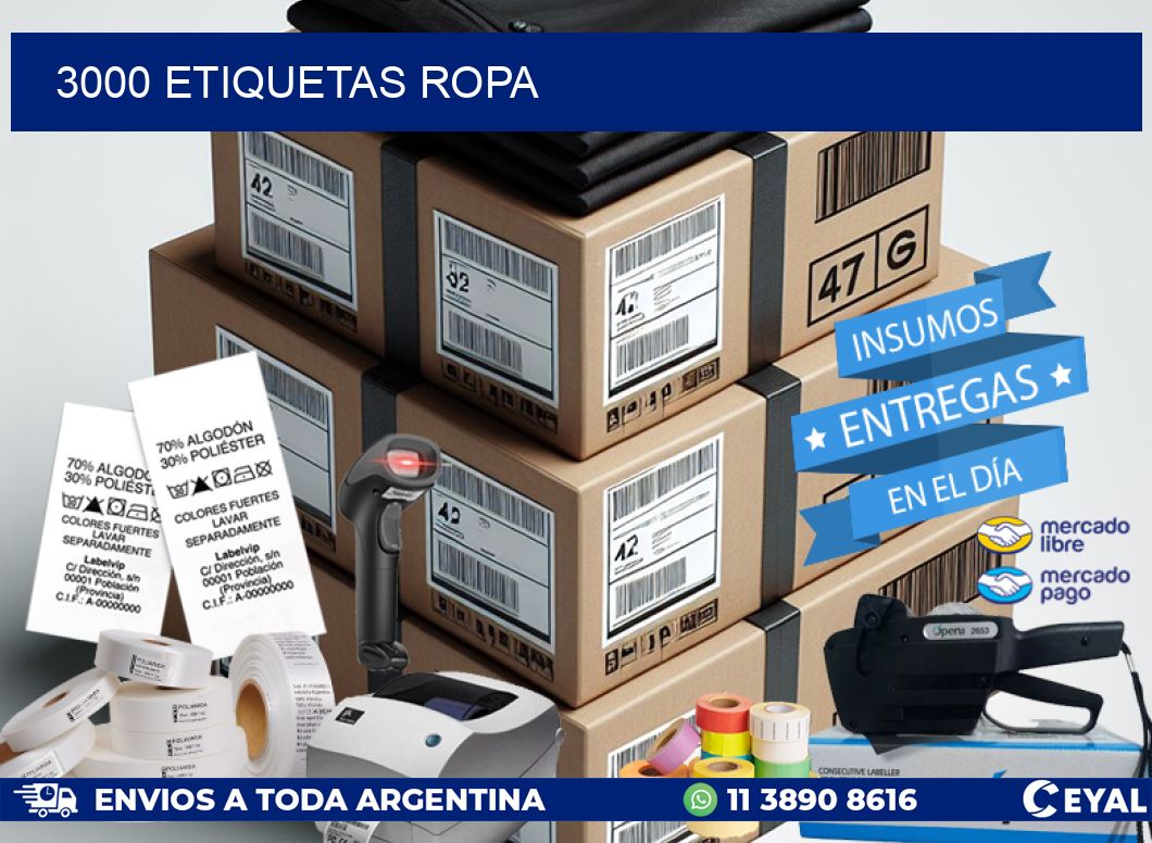 3000 ETIQUETAS ROPA