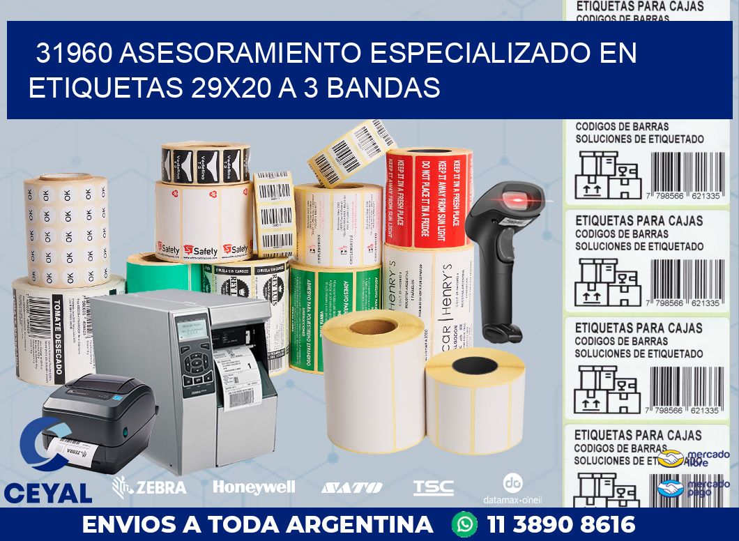 31960 ASESORAMIENTO ESPECIALIZADO EN ETIQUETAS 29X20 A 3 BANDAS