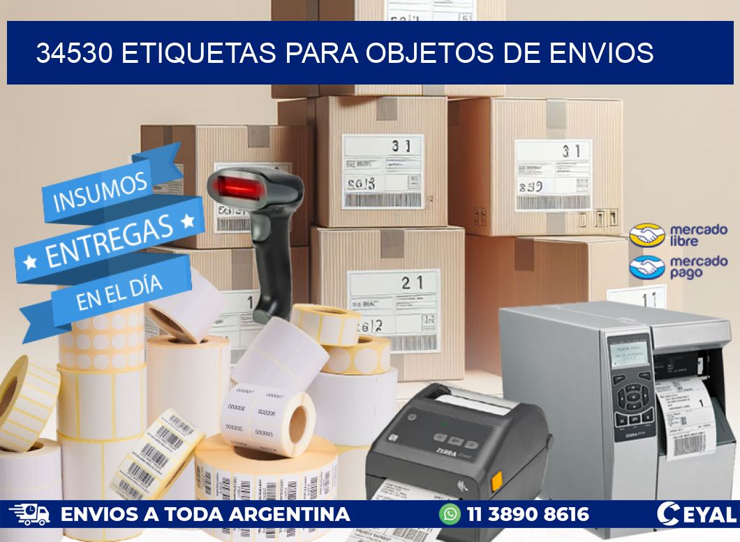 34530 etiquetas para objetos de envios