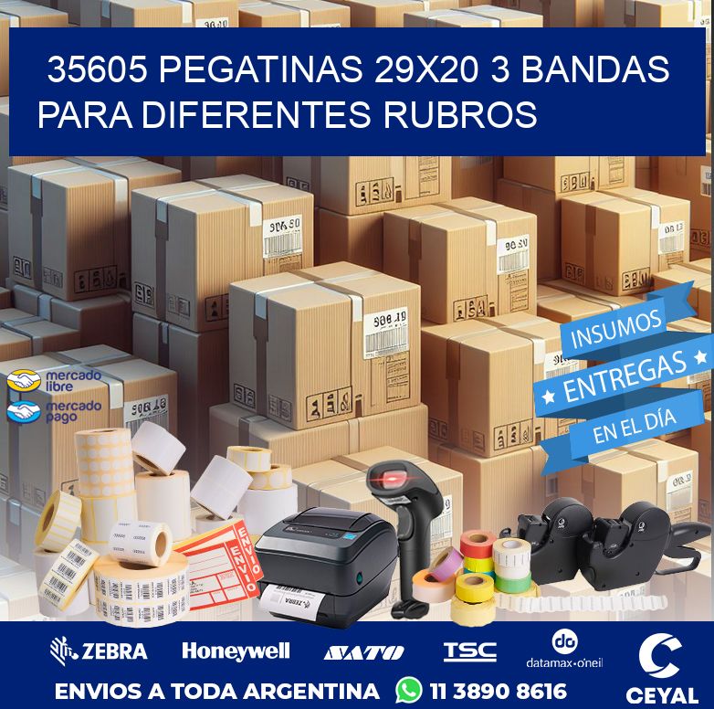 35605 PEGATINAS 29X20 3 BANDAS PARA DIFERENTES RUBROS