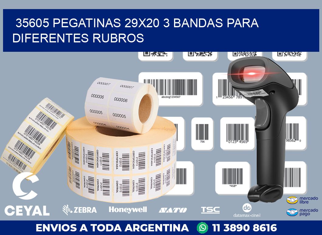 35605 PEGATINAS 29X20 3 BANDAS PARA DIFERENTES RUBROS