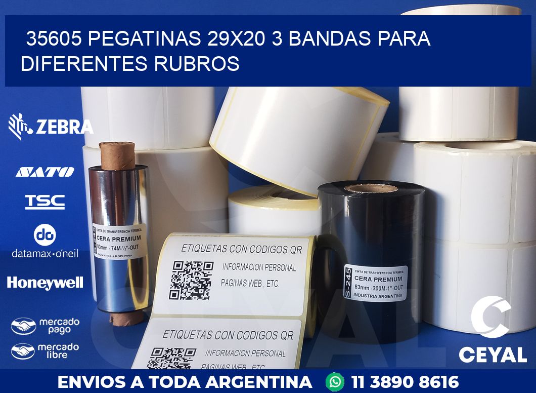 35605 PEGATINAS 29X20 3 BANDAS PARA DIFERENTES RUBROS