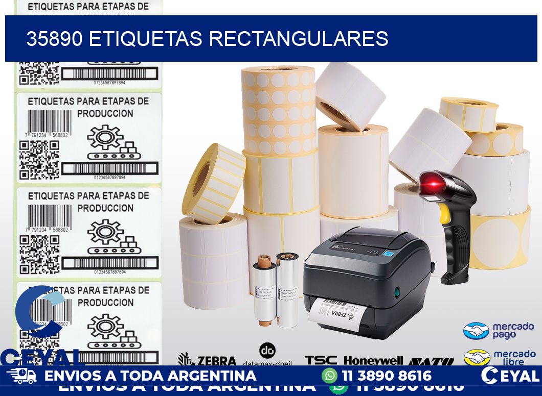 35890 etiquetas rectangulares