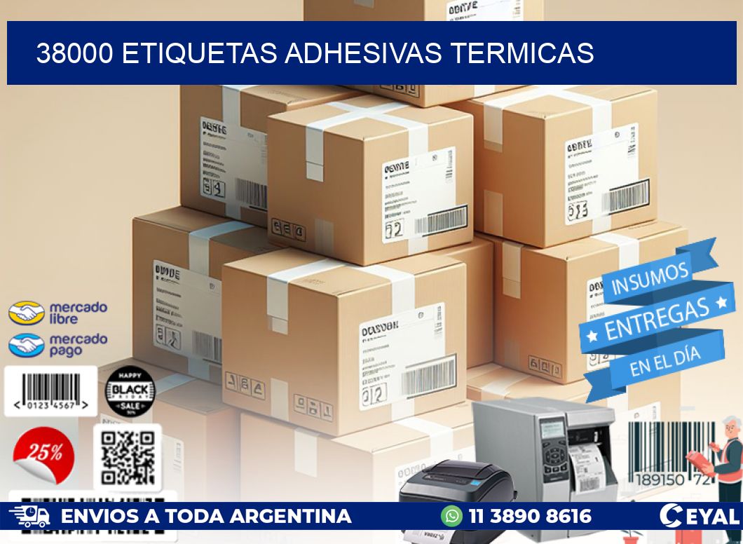 38000 etiquetas adhesivas termicas