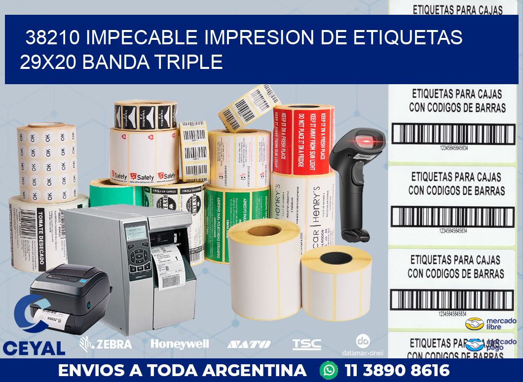 38210 IMPECABLE IMPRESION DE ETIQUETAS 29X20 BANDA TRIPLE