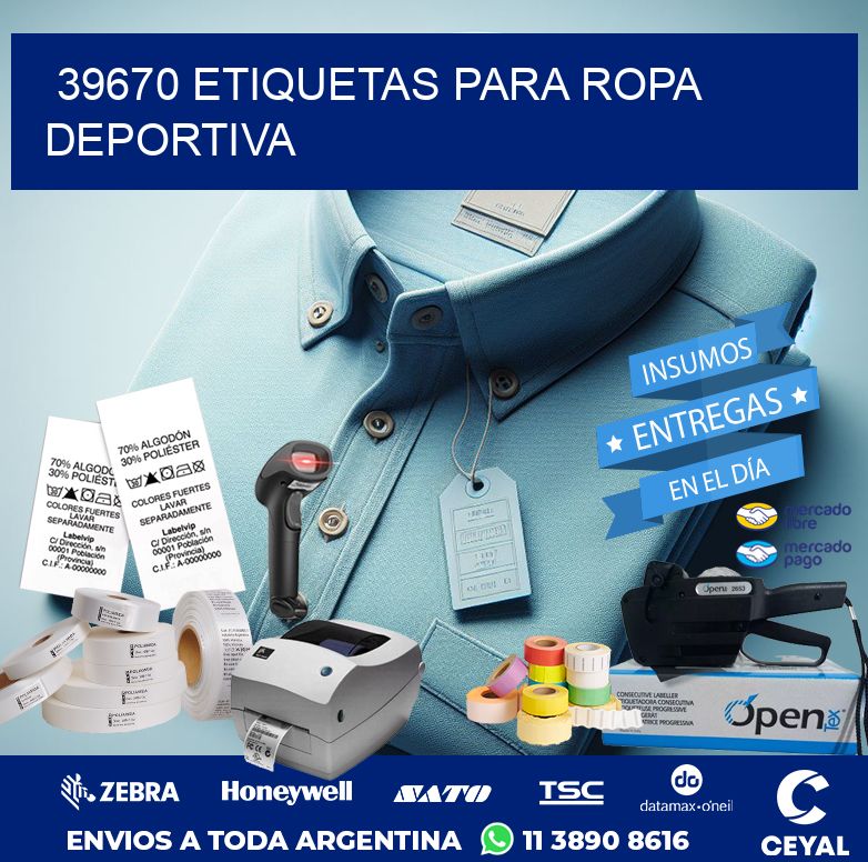 39670 ETIQUETAS PARA ROPA DEPORTIVA