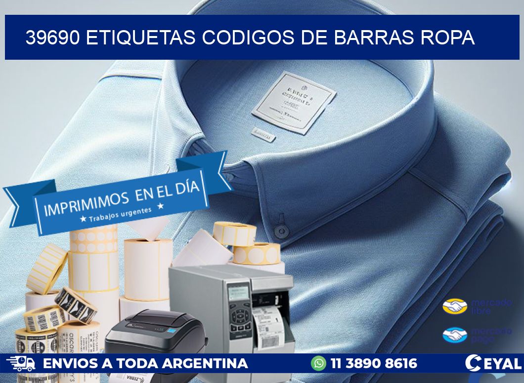 39690 ETIQUETAS CODIGOS DE BARRAS ROPA