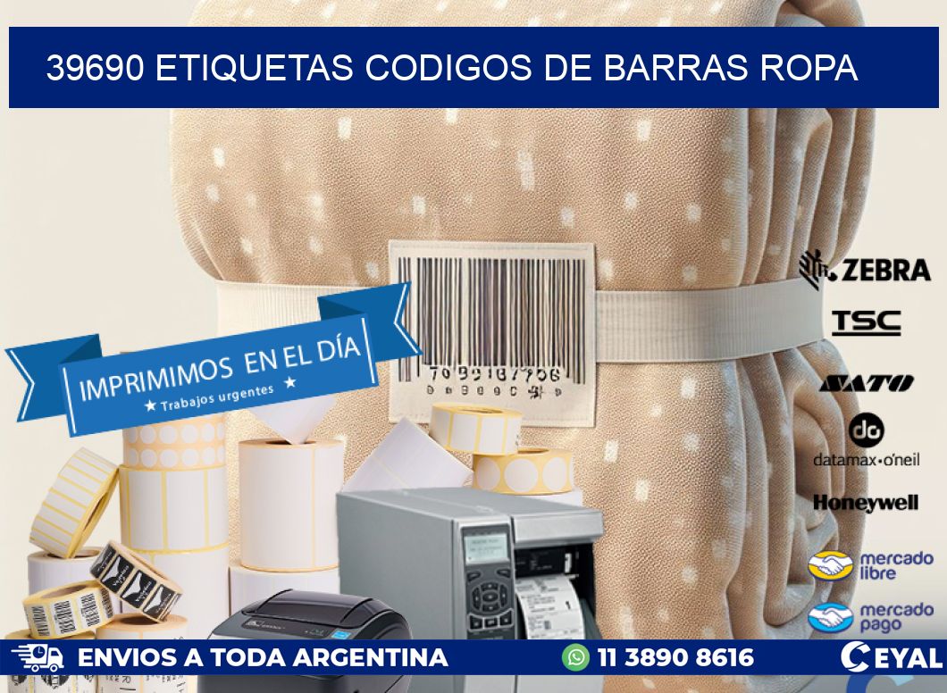 39690 ETIQUETAS CODIGOS DE BARRAS ROPA