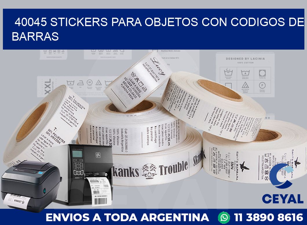 40045 STICKERS PARA OBJETOS CON CODIGOS DE BARRAS