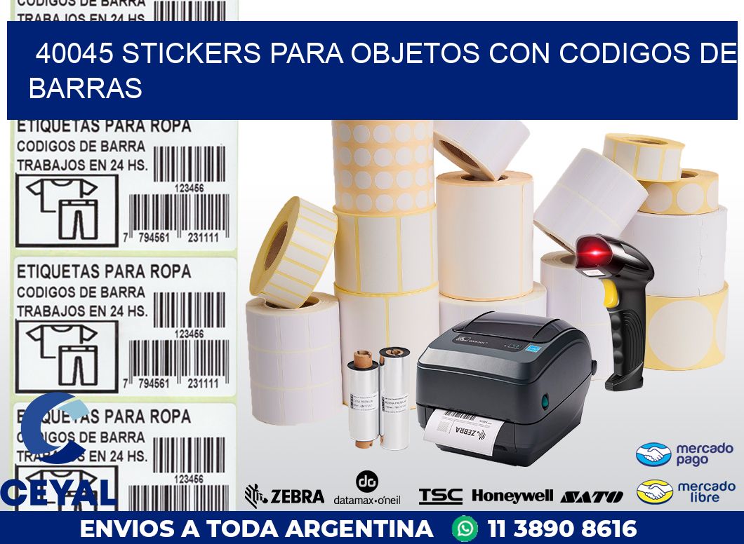 40045 STICKERS PARA OBJETOS CON CODIGOS DE BARRAS