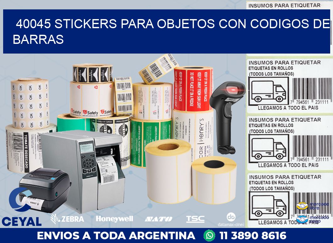 40045 STICKERS PARA OBJETOS CON CODIGOS DE BARRAS