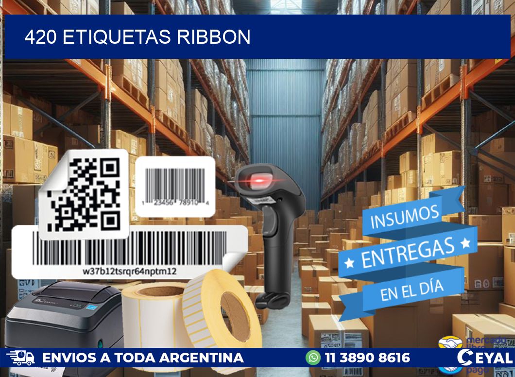 420 ETIQUETAS RIBBON