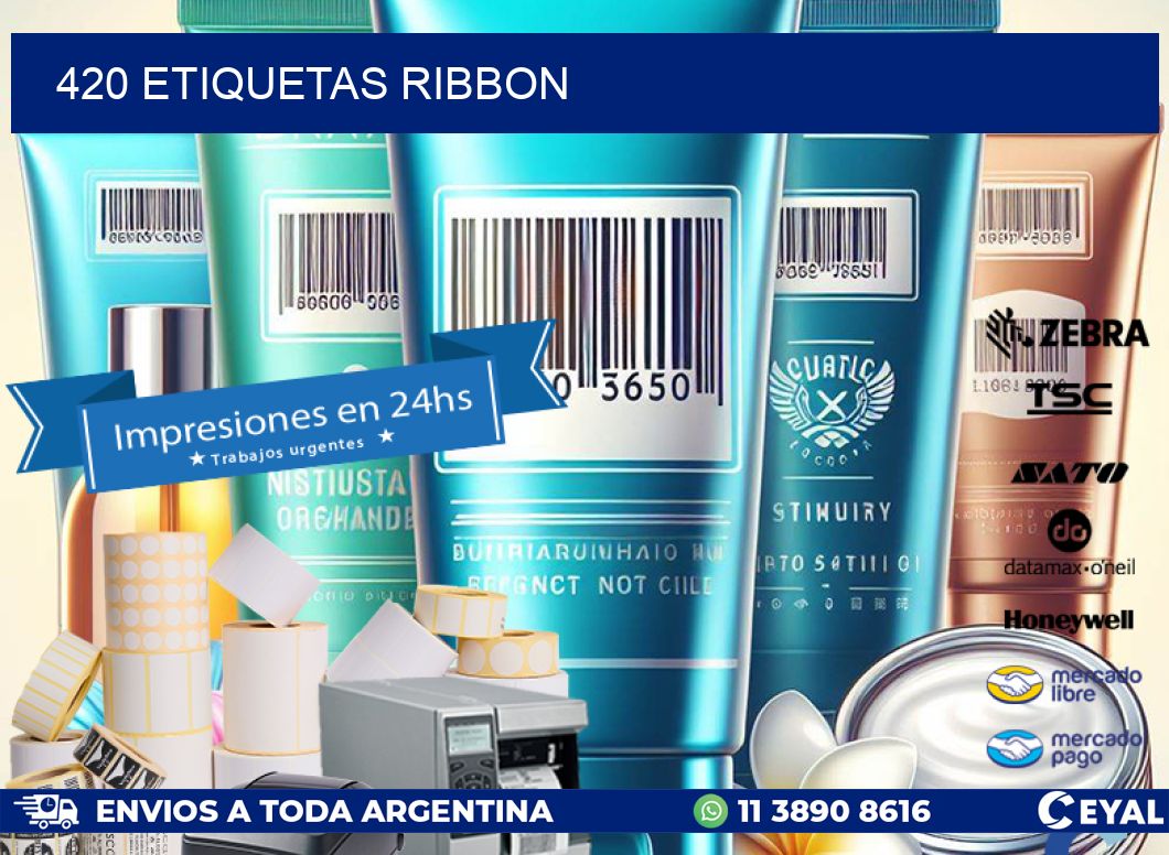 420 ETIQUETAS RIBBON