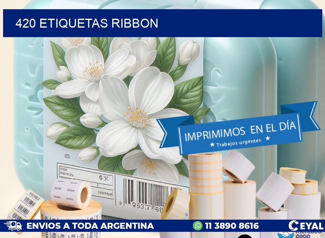 420 ETIQUETAS RIBBON