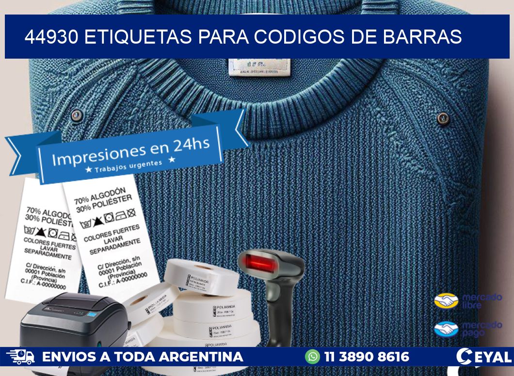 44930 ETIQUETAS PARA CODIGOS DE BARRAS