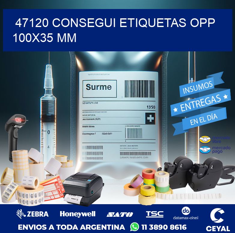 47120 CONSEGUI ETIQUETAS OPP 100X35 MM