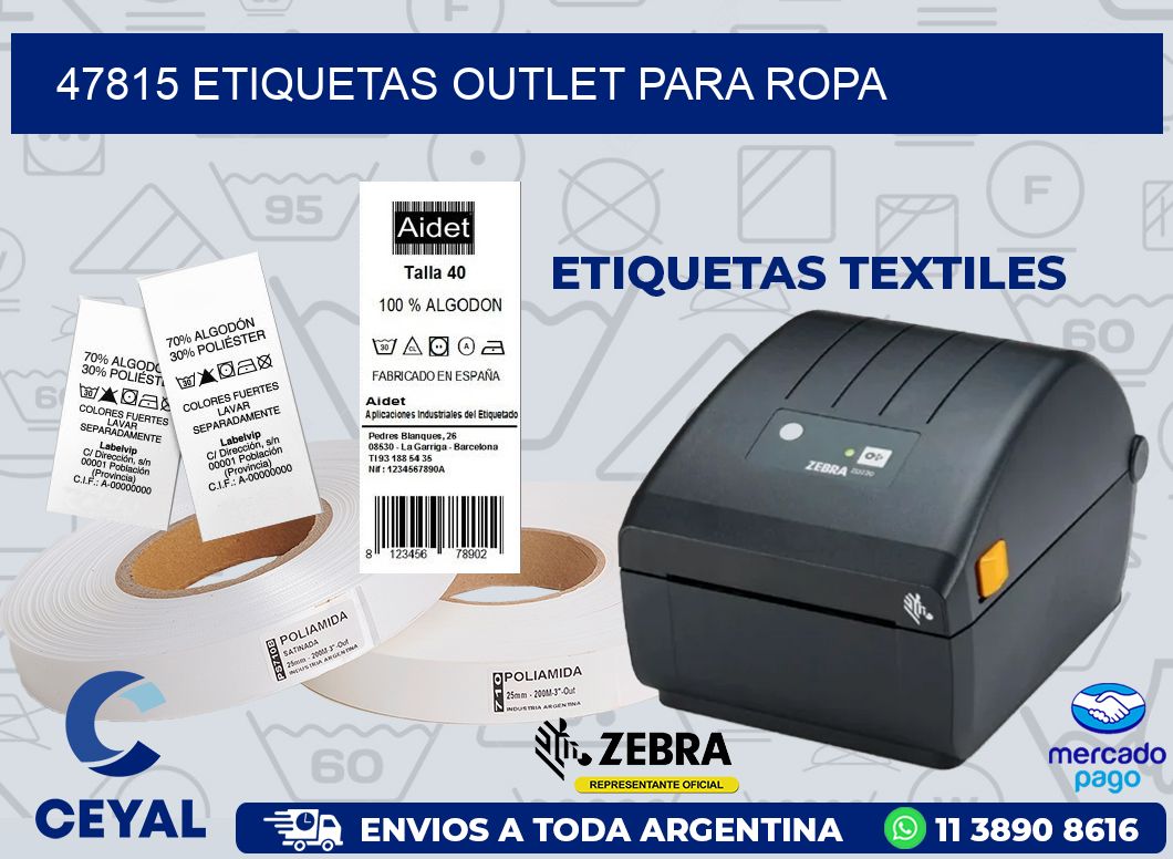 47815 ETIQUETAS OUTLET PARA ROPA